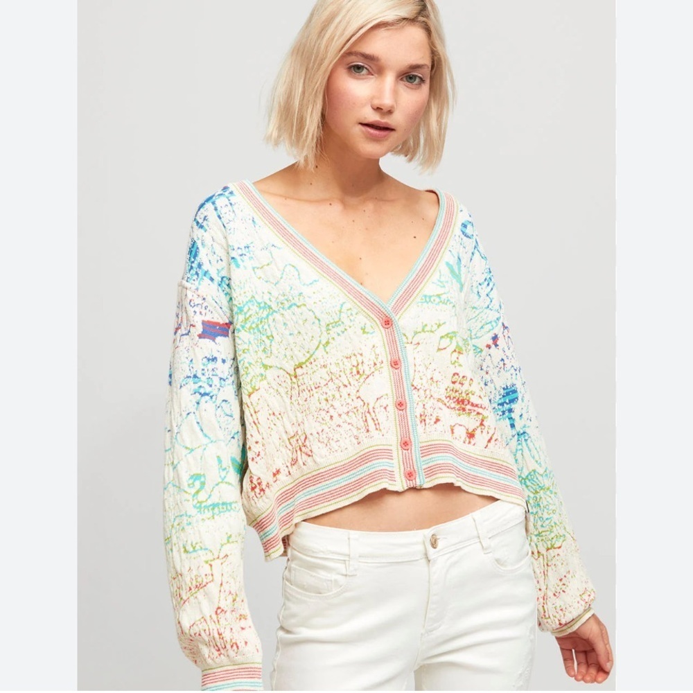 Aldo Martins Kyoto Reversible Cardigan Ivory Multi - Picture 7 of 13
